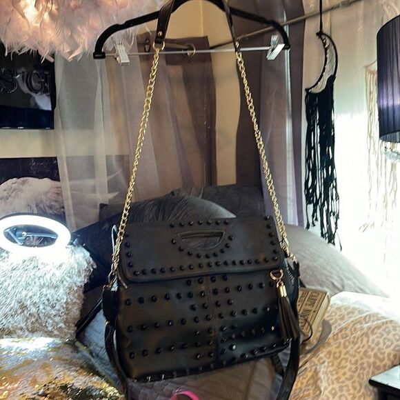 Mms black studded envelope pocketbook/purse handbag - Picture 4 of 12